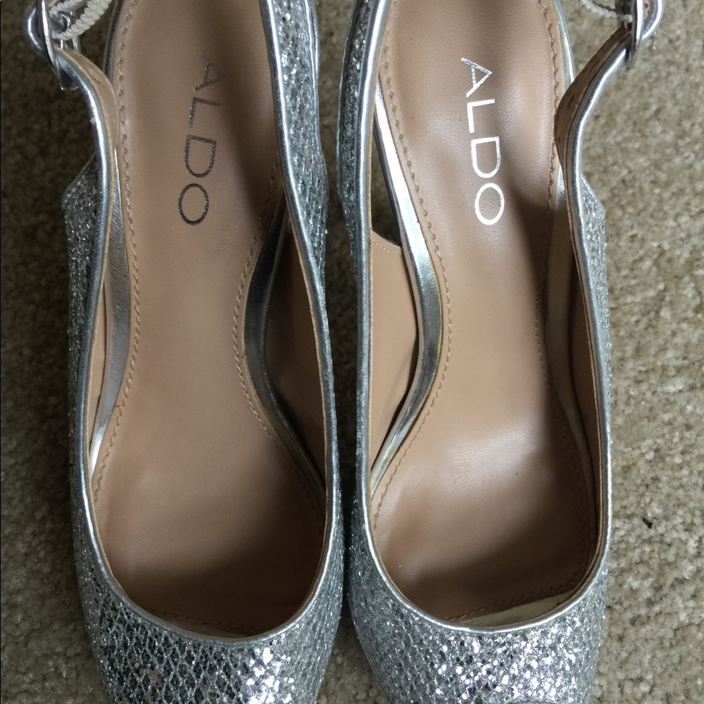 Aldo silver platform sandal